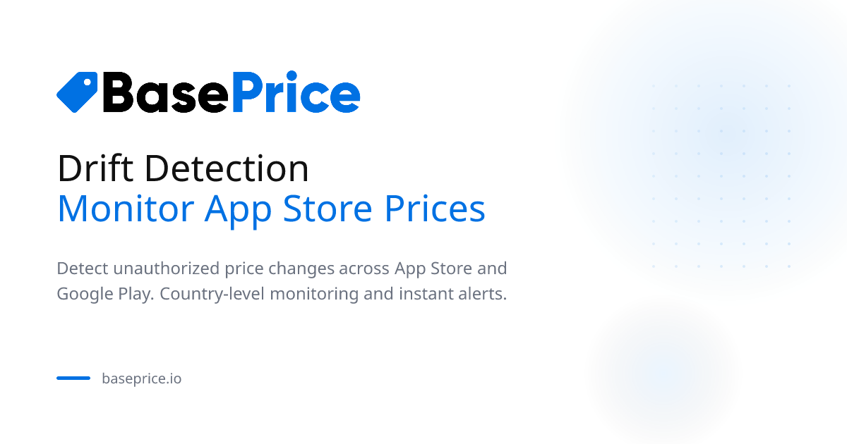 App Store Price Drift Detection | BasePrice
